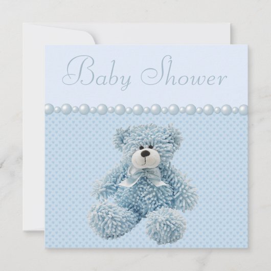 Invitation Bébé Bébé Bébé Bleu Douche-Garçon (Devant)