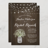 Invitation Bébé Bébé Bébé Mason Jar Douche de Brunch Rustique (Devant / Derrière)