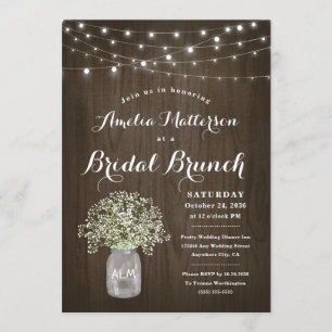 Invitation Bébé Bébé Bébé Mason Jar Douche de Brunch Rustique