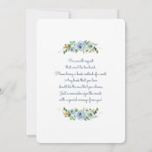 Invitation Bébé bébé bleu fleuri douche de bébé (Dos)