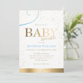Invitation Bébé Bébé en Or Magnifique Douche (Debout devant)