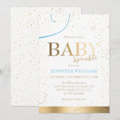 Invitation Bébé Bébé en Or Magnifique Douche (Devant / Derrière)