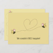 Invitation Bébé Bee Girl Twins (Devant / Derrière)