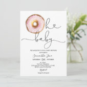 Invitation Bébé, bête de soie, rose et doré (Debout devant)