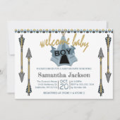 Invitation Bébé bienvenu - Teepee et flèches (Devant)