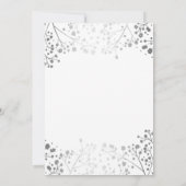 Invitation Bébé blanc et argent Mariage de la respiration (Dos)