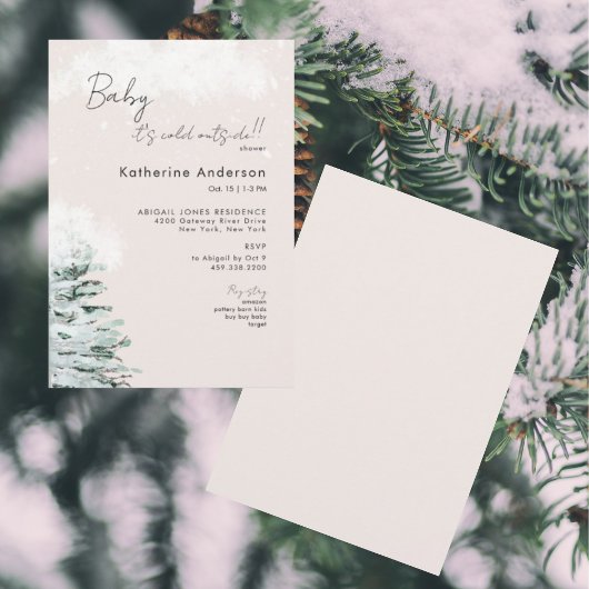 Invitation Bébé blanc il fait froid dehors