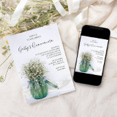 Invitation Bébé blanc respire en bleu Jar Quinceanera Party