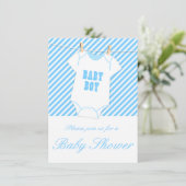 Invitation Bébé Bleu (Debout devant)