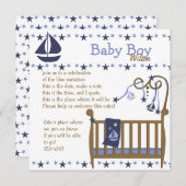 Invitation Bébé bleu (Devant / Derrière)