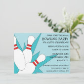 Invitation Bébé bleu 7-10 Split Bowling fête d'anniversaire (Debout devant)