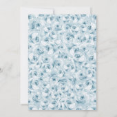 Invitation Bébé bleu aquarelle Floral argent Quinceanera (Dos)