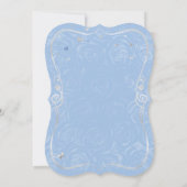 Invitation Bébé Bleu Argent Cendrillon Princesse Fête des mar (Dos)