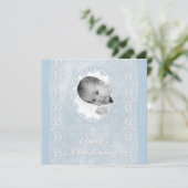 Invitation Bébé Bleu Blanc Boy Photo Baptême Baptême Baptême  (Debout devant)