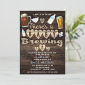 Invitation Bébé bleu brasser Bière papa à être Couples Douche (Debout devant)