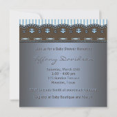 Invitation Bébé Bleu Brown bébé garçon douche (Dos)