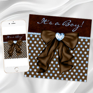 Invitation Bébé Bleu Brown bébé garçon douche