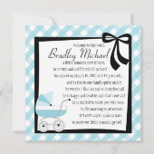 Invitation Bébé bleu Buggy (Devant)