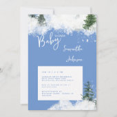 Invitation Bébé bleu c'est froid dehors Baby shower Invitatio (Devant)