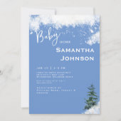 Invitation Bébé bleu c'est froid douche extérieure (Devant)