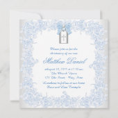 Invitation Bébé Bleu Christening (Dos)