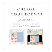 Invitation Bébé Bleu Croix Religieuse Boy Photo Baptême