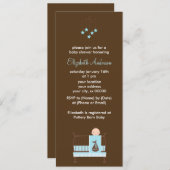 Invitation Bébé bleu dans le Baby shower des bébés (Devant / Derrière)