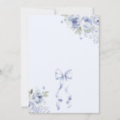 Invitation Bébé bleu dans le Baby shower en fleur (Dos)