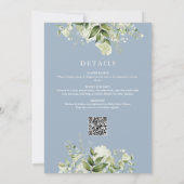 Invitation Bébé Bleu En Fleurie Tout En Un Baby shower (Dos)