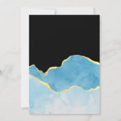 Invitation Bébé Bleu et Or Agate Baby shower garçon (Dos)