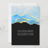 Invitation Bébé Bleu et Or Agate Drive par douche (Dos)