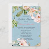 Invitation Bébé bleu et rose aquarelle Fête des mariées Lily (Devant)