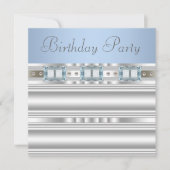 Invitation Bébé Bleu fête d'anniversaire (Devant)