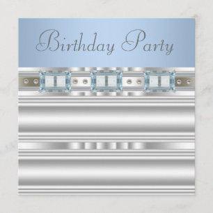 Invitation Bébé Bleu fête d'anniversaire