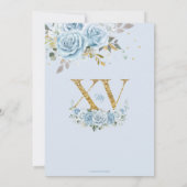 Invitation Bébé Bleu Floral Or XV Quinceañera Quince 15 (Dos)