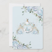 Invitation Bébé Bleu Floral Roses Princesse Coach Quinceanera (Dos)