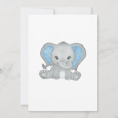 Invitation Bébé bleu garçon éléphant Baby shower fleurs ballo (Dos)