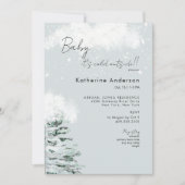 Invitation Bébé bleu Icy il fait froid dehors (Devant)