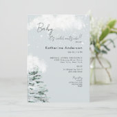 Invitation Bébé bleu Icy il fait froid dehors (Debout devant)