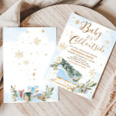 Invitation Bébé bleu Il fait froid dehors Baby shower