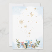 Invitation Bébé bleu Il fait froid dehors Baby shower (Dos)