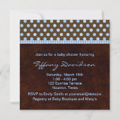 Invitation Bébé Bleu Marron Bébé Garçon Shower (Dos)