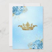 Invitation Bébé Bleu Or Floral Tiara Quinceanera (Dos)