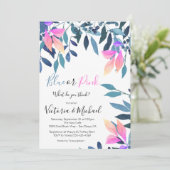 Invitation Bébé bleu ou rose Révéler l'invitation Douche (Debout devant)