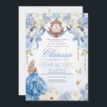 Invitation Bébé Bleu Royal Princesse Sweet sixteen Anniversai<br><div class="desc">*~*~*~* Un rêve de conte de fées se réalise. Votre journée spéciale mérite un design d'invitation très spécial. J'ai mis tant de temps et de soin à concevoir cette invitation et je suis AMOUREUX avec elle. J'espère que vous aussi ! Cette invitation à la Cendrillon comporte tellement de petites touches...</div>