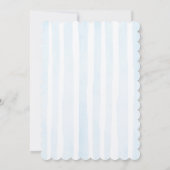 Invitation Bébé Bleu Stripes & Baby shower de la cordes (Dos)