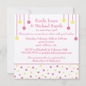 Invitation BÉBÉ Blocs Couples de filles jaunes roses Baby sho (Dos)