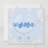 Invitation Bébé Blue Snowflake Winter Wonderland Baby shower (Devant)