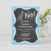 Invitation Bébé Blue Voile (Debout devant)