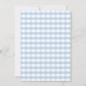 Invitation Bébé Bouteille Porte-En vichy Bleu Baby shower (Dos)